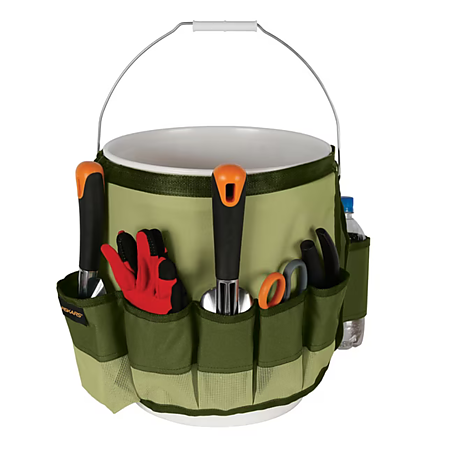 Fiskars Garden Tool Bucket Caddy 5 Gal, Bucket and Tools Not Included