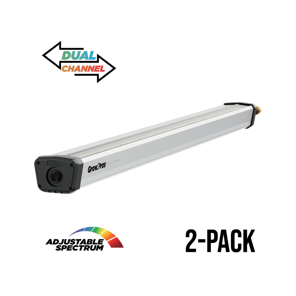 GrowPros 4ft 150W Under-Canopy Grow Light, Dual-Channel Deep Red Spectrum, 2-Pack (Model 4)
