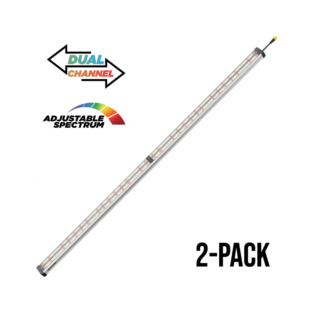 GrowPros 8' 300W Under-Canopy LED Grow Light, Full Spectrum UV/IR, Dual-Channel (2-Pack) - Model 3
