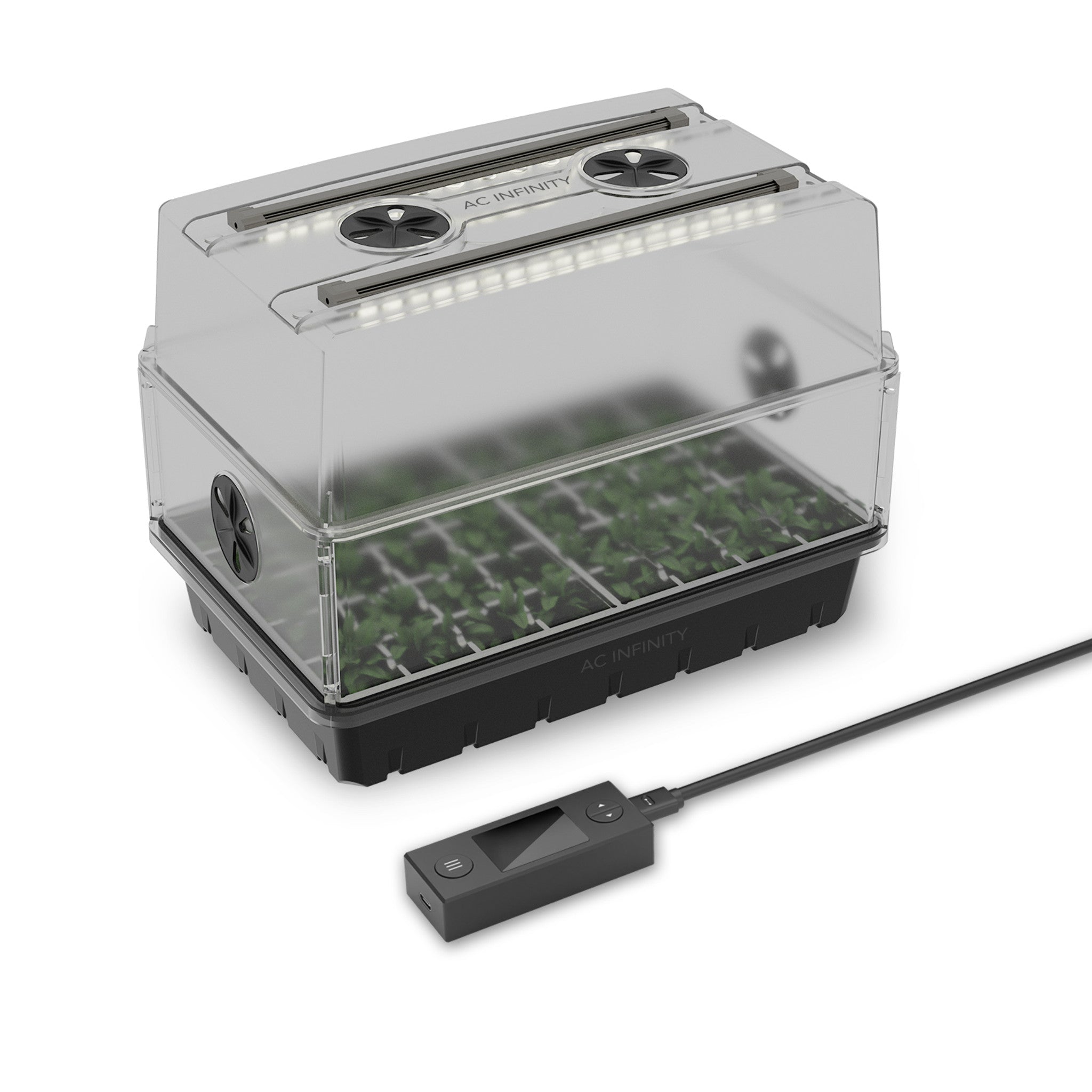 Heavy-Duty Humidity Dome with Height Extension, Germination Kit with Samsung LM301H EVO LED Lighting, 5x8 Tray