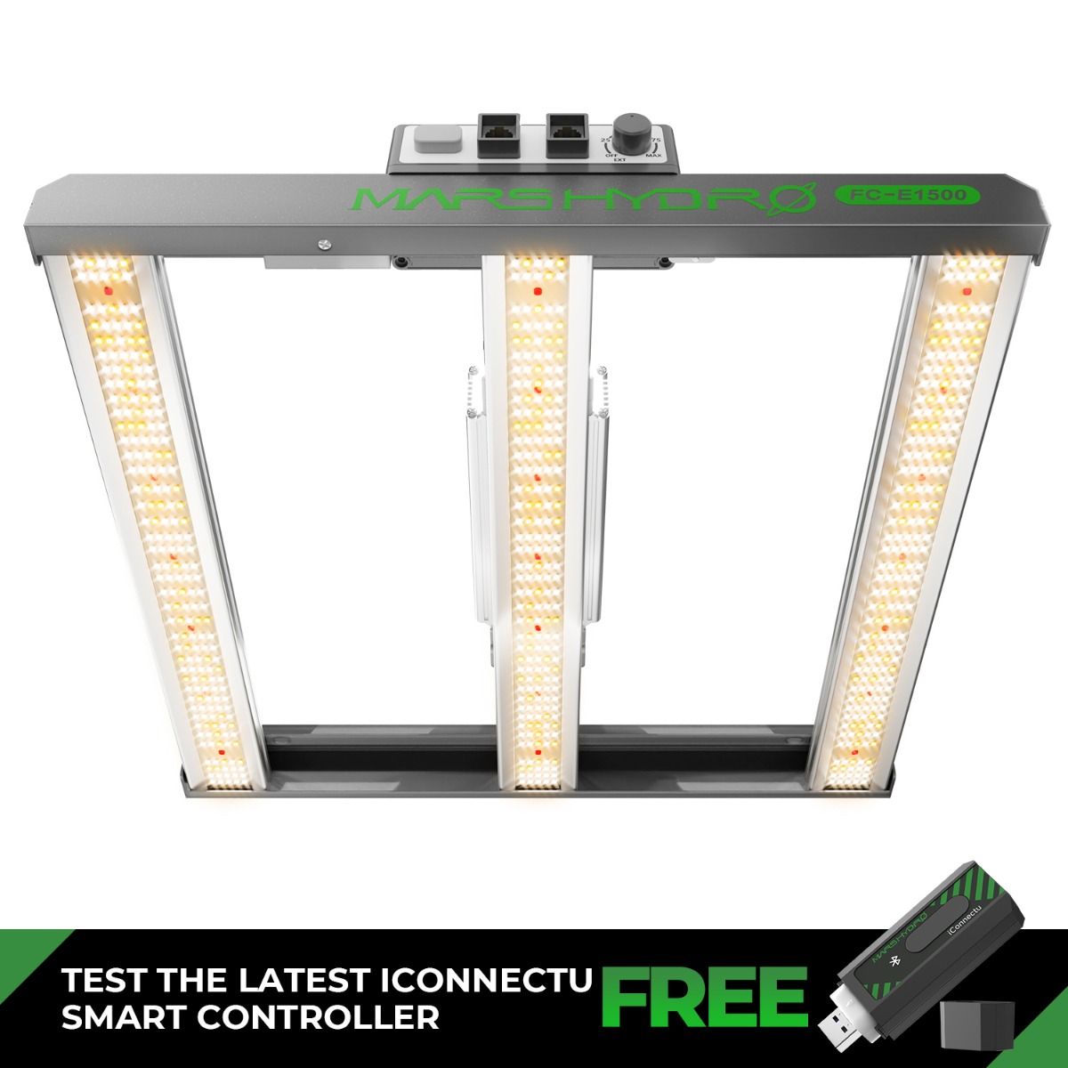 Mars Hydro Smart FC-E1500 150W Dimmable Full Spectrum LED Grow Light with Bridgelux Diodes