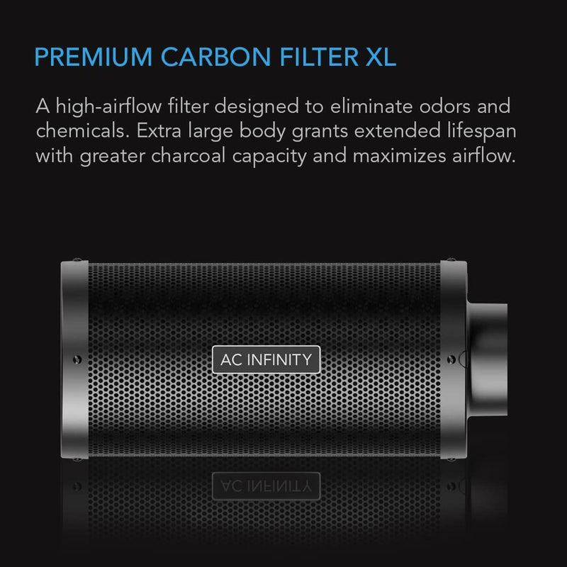 AC Infinity Carbon Air Filter XL, 8 Inch