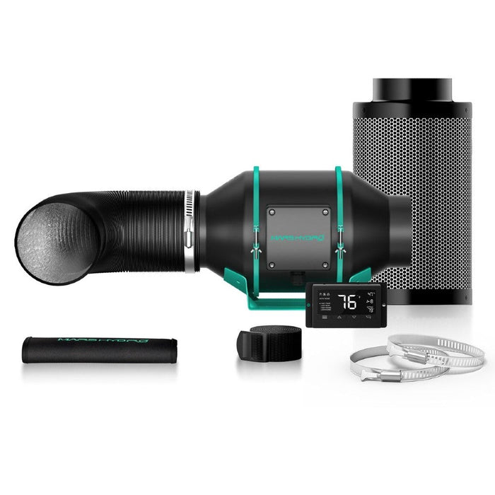 Mars Hydro 4-Inch Inline Fan and Carbon Filter Combo with Digital Thermostat Controller