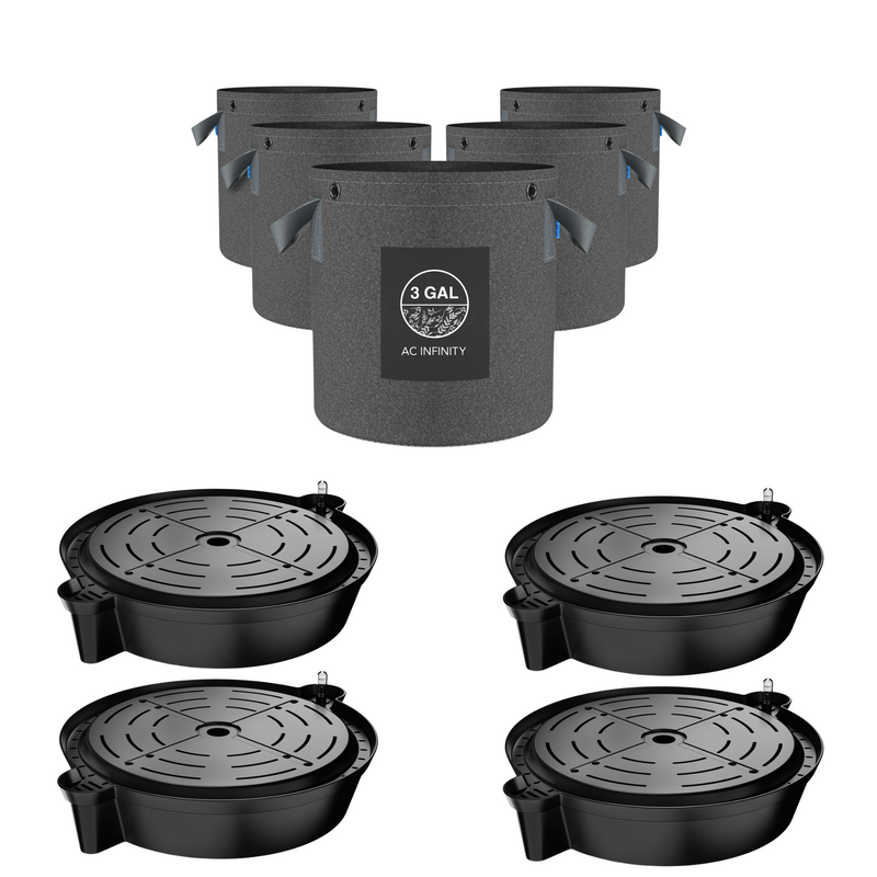 AC Infinity Self Watering Pot Bases, 4 Pack - AC Infinity - Happy Hydro