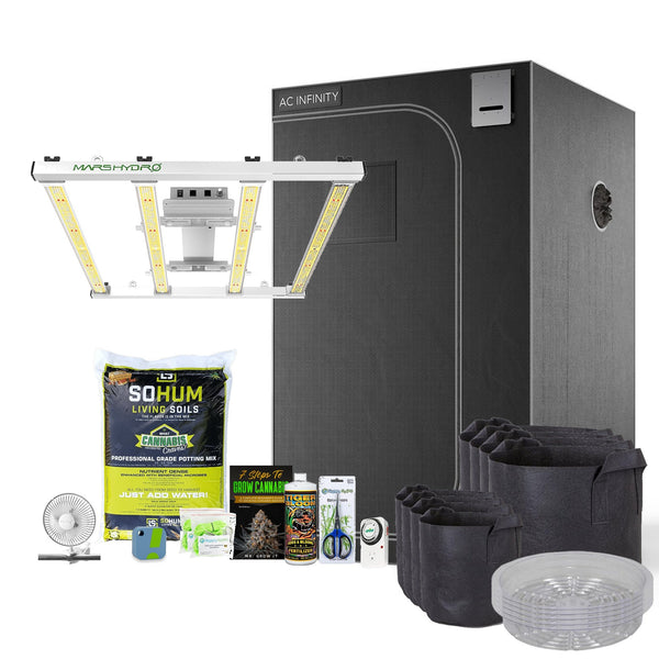 Beginner 'Without the Vent' Grow Tent Kit Mars FC3000 LED 3’ x 3’ - Happy Hydro - Happy Hydro