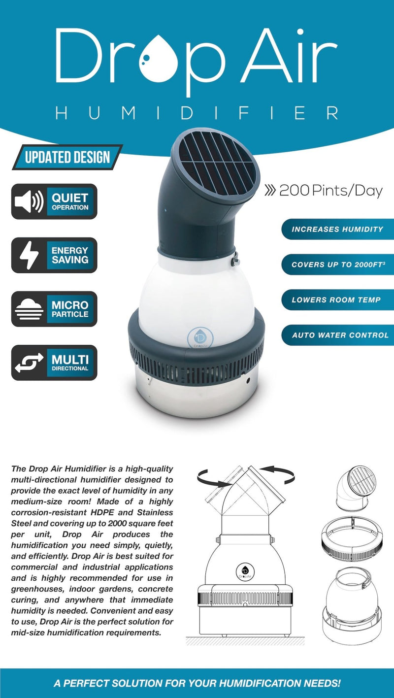 Drop Air Humidifier 200 Pints / Day Up to 2000 Sq Ft - Drop Air - Happy Hydro