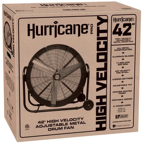 Hurricane Pro Heavy Duty Adjustable Tilt Drum Fan 42 in - Hurricane - Happy Hydro