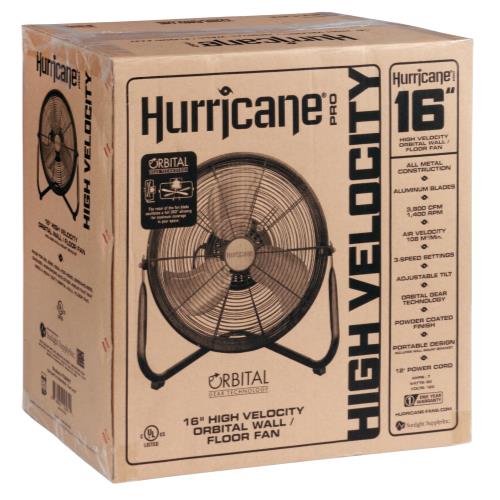 Hurricane Pro Heavy Duty Orbital Floor Fan 16 in - Hurricane - Happy Hydro