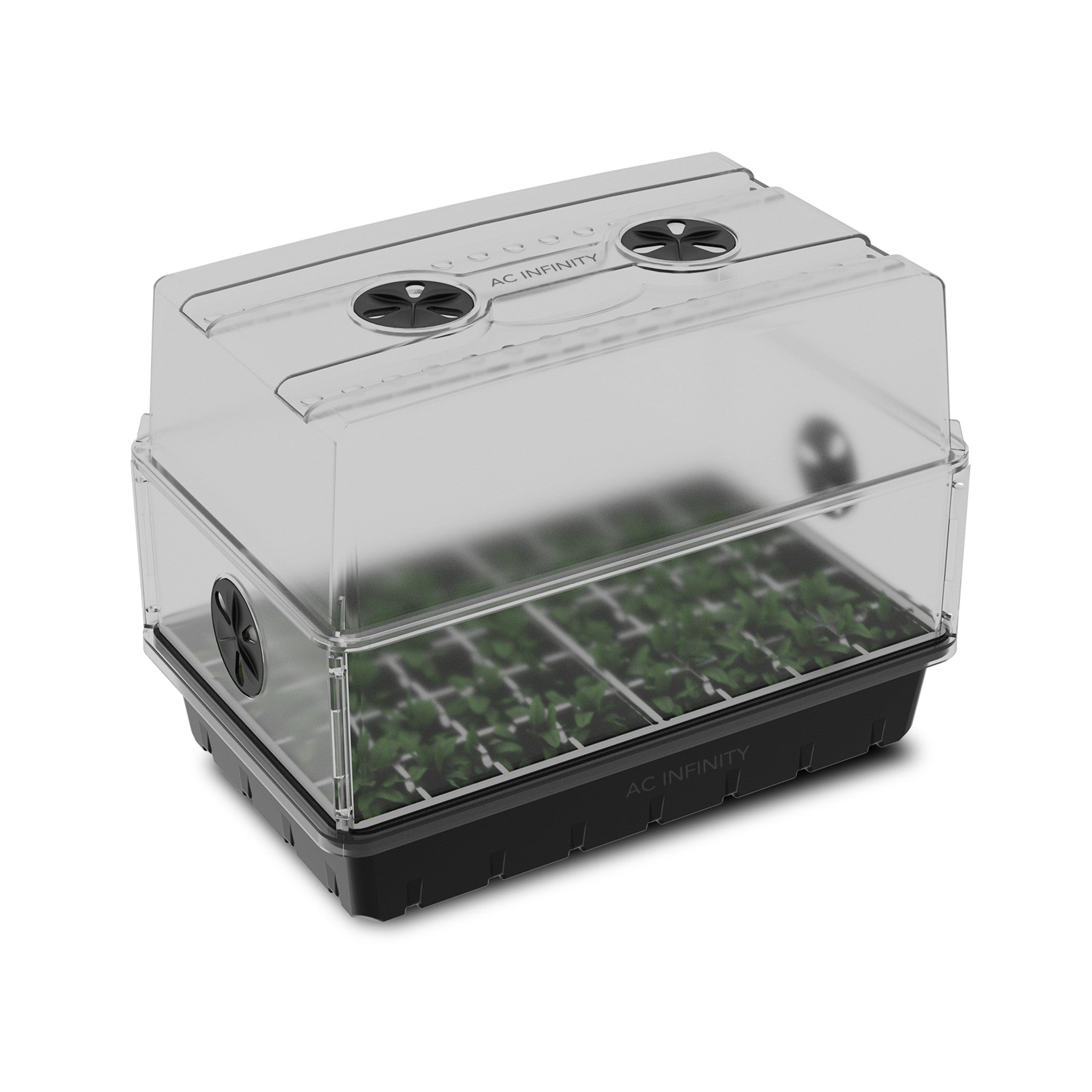 Heavy-Duty Humidity Dome Kit with Height Extension, 3 mm Thick Clear Dome, 5x8 Tray