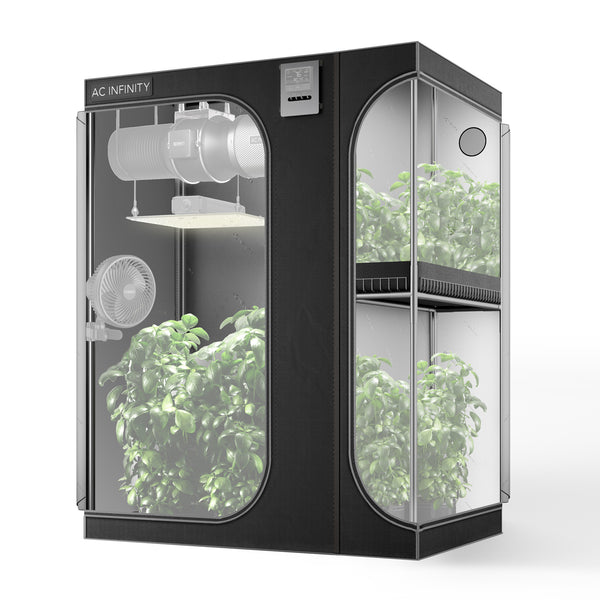 5x4 Multi Chamber Grow Tent AC Infinity Cloudlab 864D 48 x60 x80 Happy Hydro