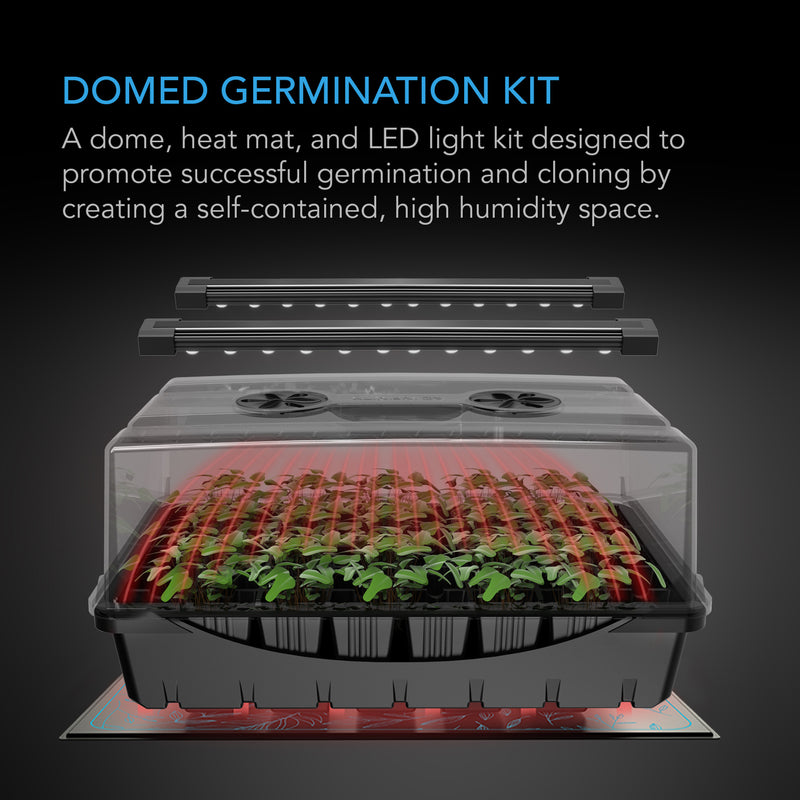 AC Infinity Propagation Kit w/ Heat Mat and LED Grow Light Bars, 5x8 Cell Tray