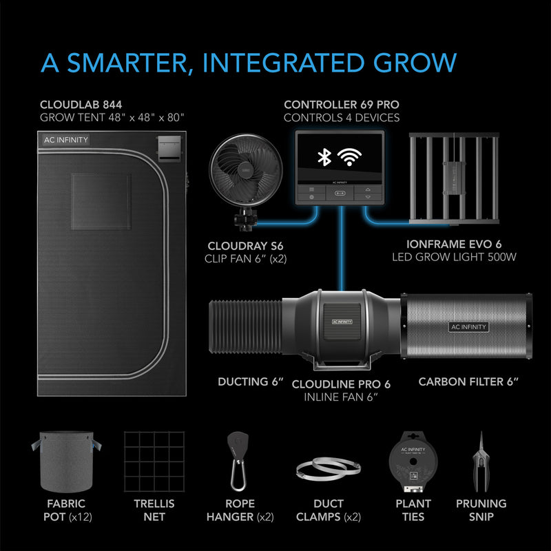 AC Infinity 4x4 Indoor Grow Tent Kit PRO, 4 Plant Kit