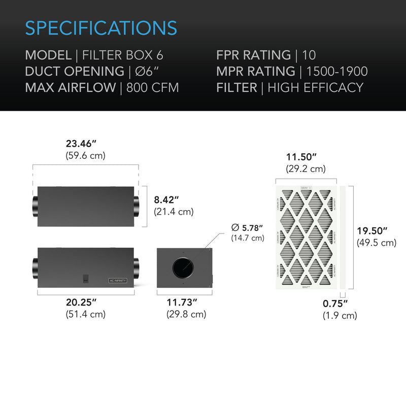 AC Infinity Air Filter Box