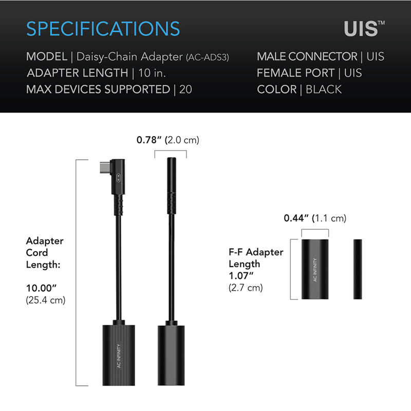 AC Infinity UIS 2-in-1 Splitter Adapter Dongle