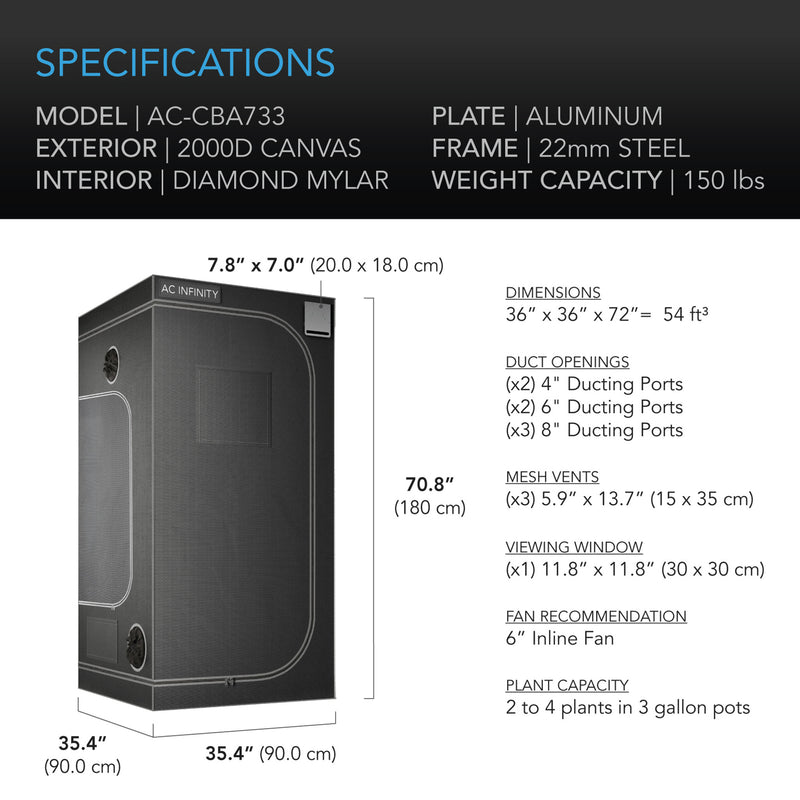 AC Infinity 3x3 Grow Tent & Ventilation Kit