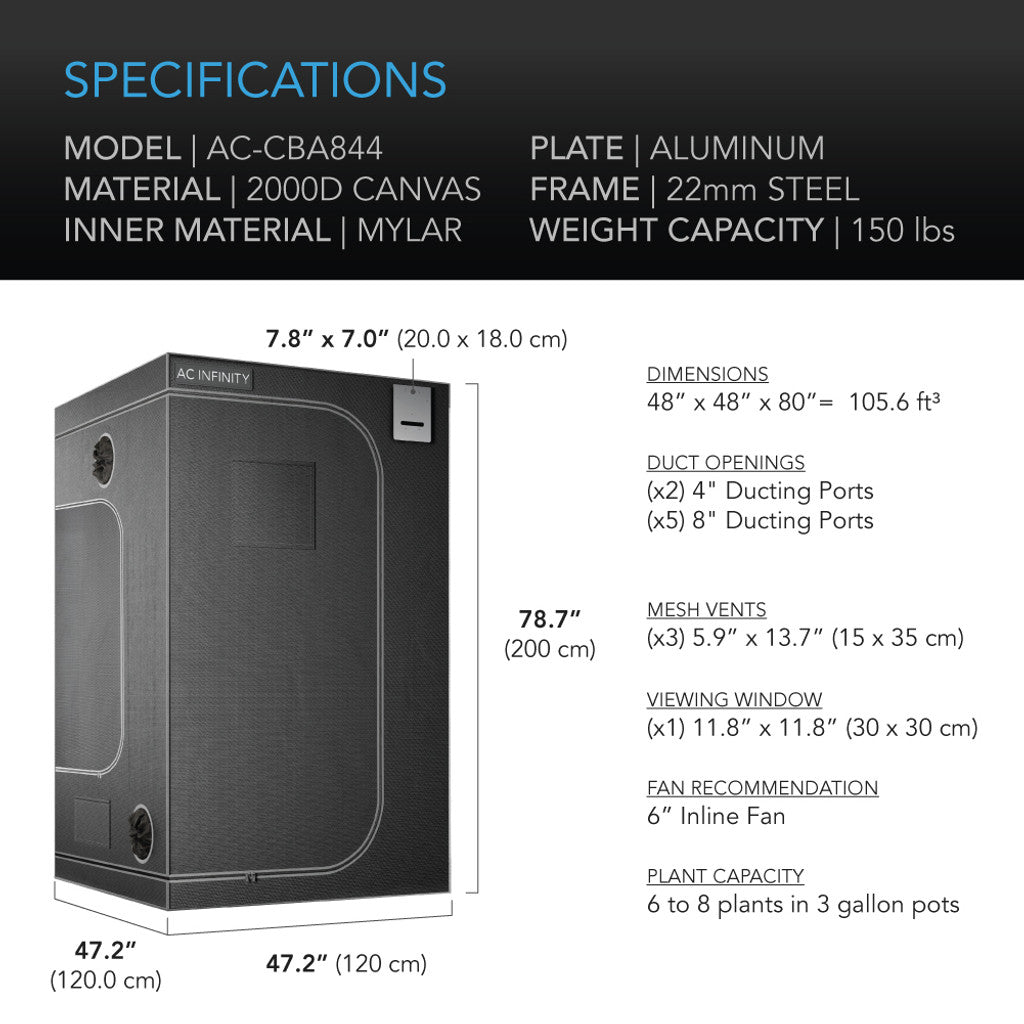 Beginner Grow Tent Kit Photontek X 600W PRO LED Grow Light 4’ x 4’