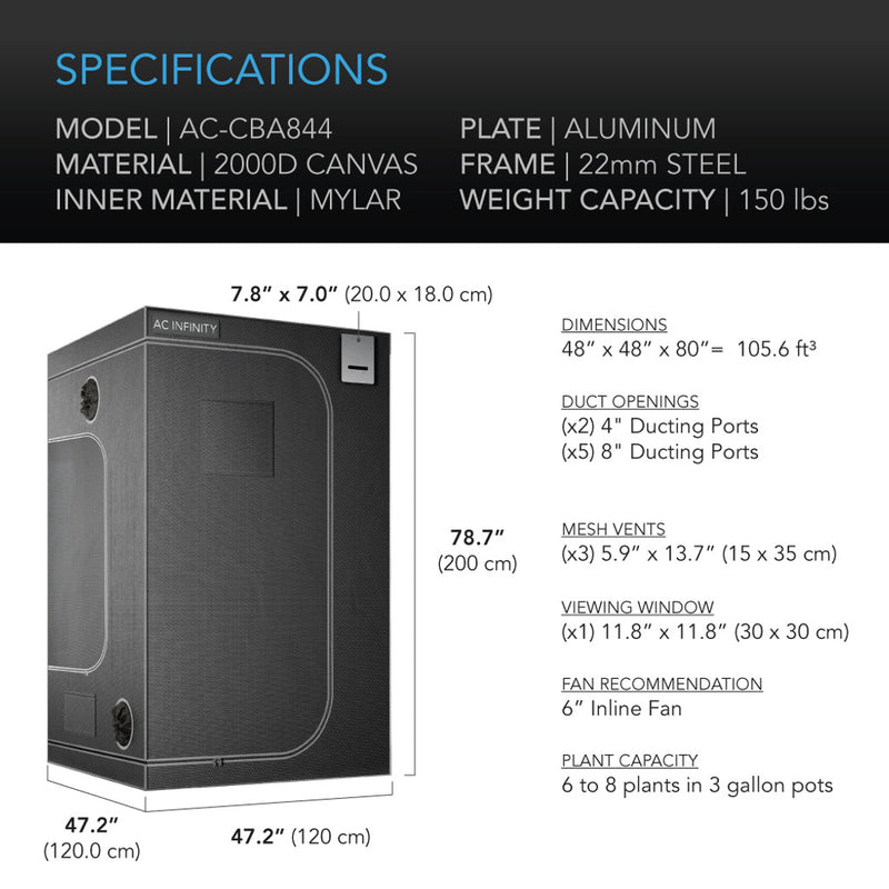 Beginner Grow Tent Kit Photontek X 600W PRO LED Grow Light 4’ x 4’