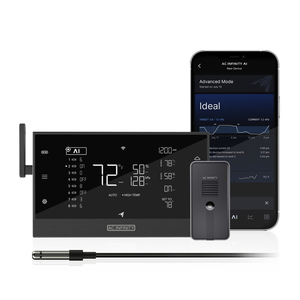 AC Infinity Controller AI+ with CO2 Sensor – Smart Climate Control with CO2, Temp, Humidity & VPD Monitoring | Bluetooth & WiFi App