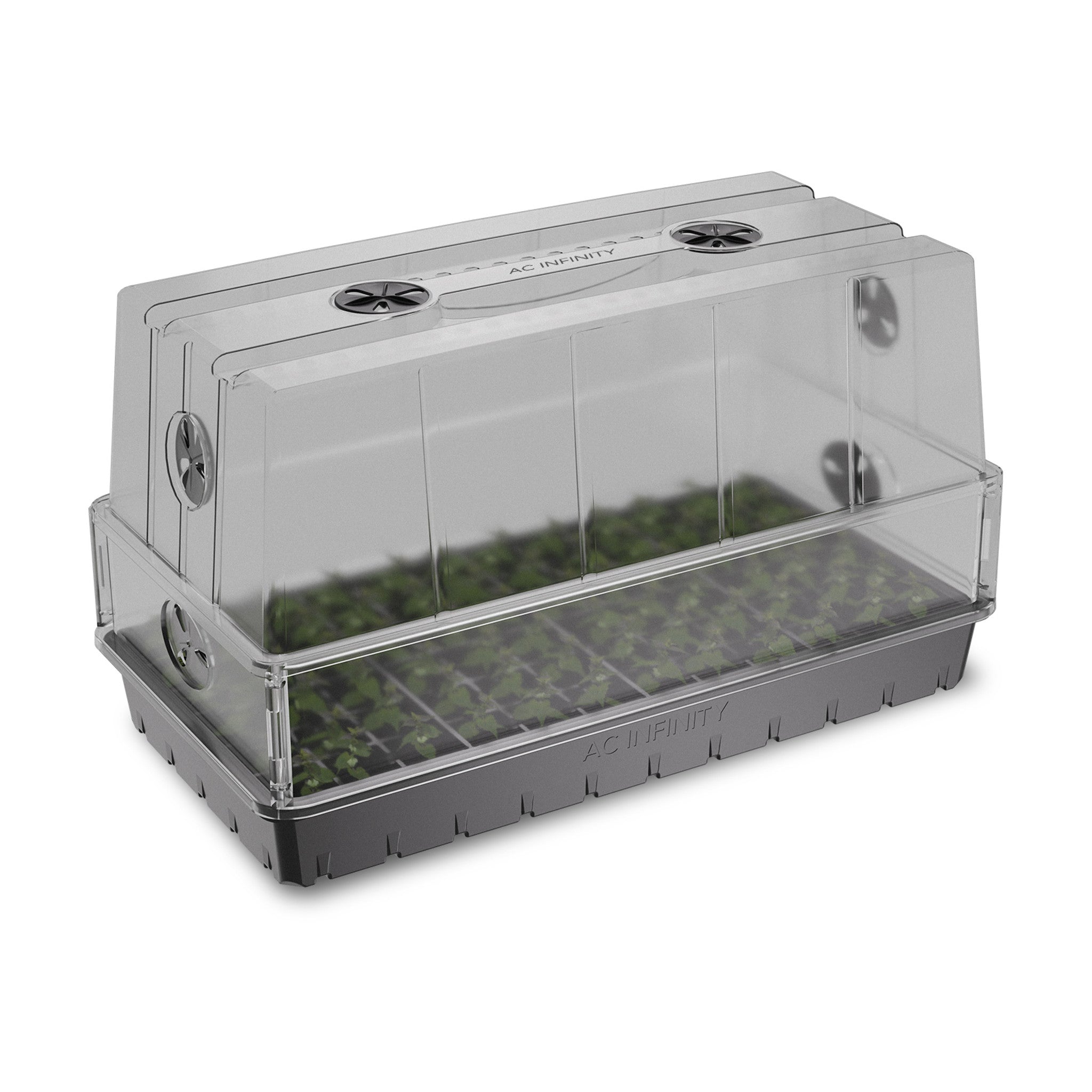 Heavy-Duty Large Humidity Dome Kit with Height Extension, 3 mm Thick Clear Dome, 6x12 Tray