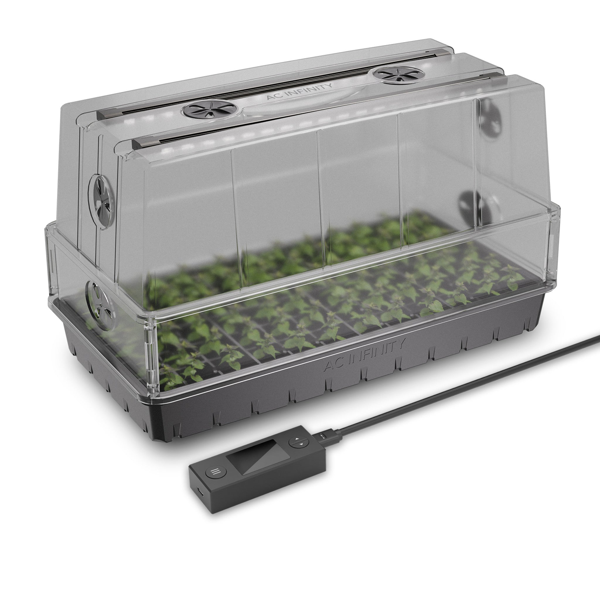 Heavy-Duty Large Humidity Dome with Height Extension, Germination Kit with Samsung LM301H EVO LED Lighting, 6x12 Tray
