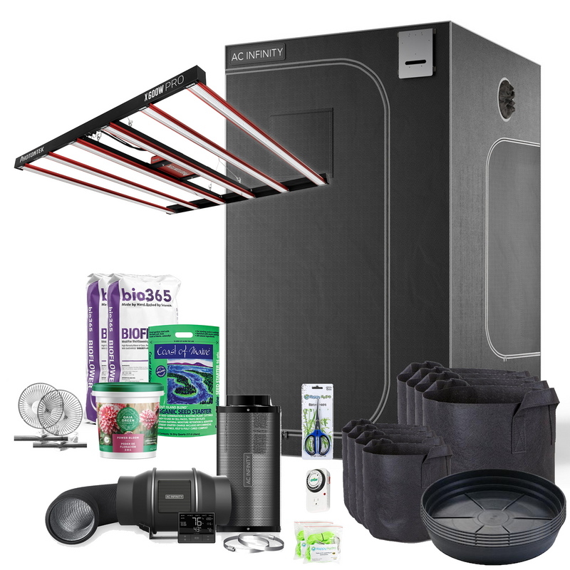 Beginner Grow Tent Kit Photontek X 600W PRO LED Grow Light 4’ x 4’