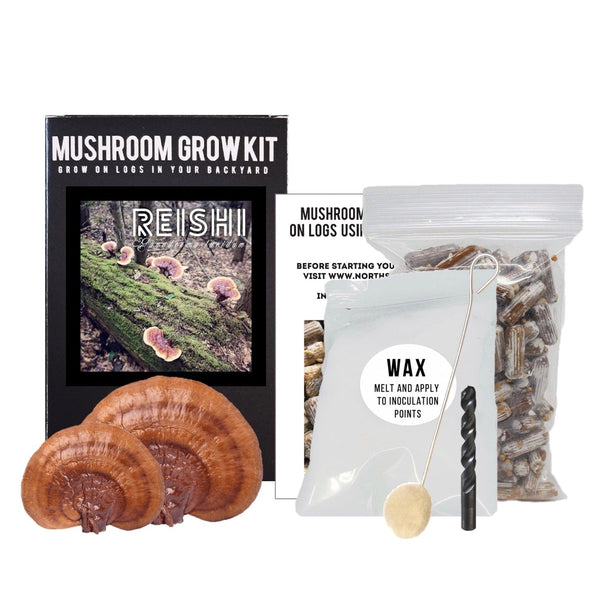 Organic Red Reishi Mushroom Outdoor Log Growing Kit
