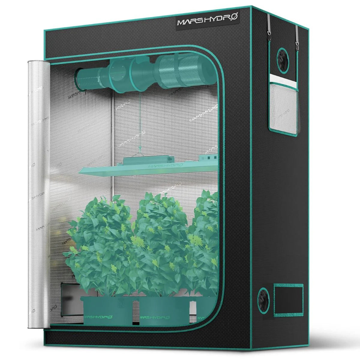 Mars Hydro 4′×2′ Grow Tent – 48″×24″×71″ (120×60×180 cm) Heavy-Duty Indoor Hydroponic Tent for 3–4 Plants