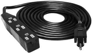 3 Outlet Power Strip / Heavy Duty Extension Cord 120V 12' - HydroFarm - Happy Hydro