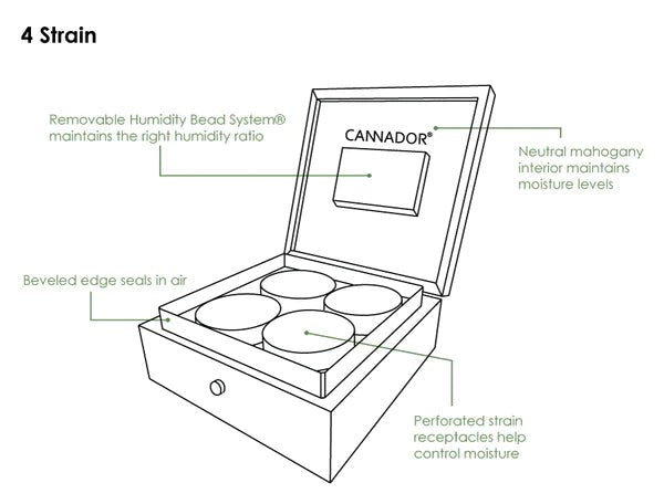 4 Strain Cannador Hand Crafted Secure Storage - Cannador - Happy Hydro