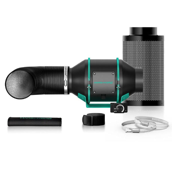 Mars Hydro Ventilation Kit, 4" Inline Duct Fan and Carbon Filter w/Speed Controller
