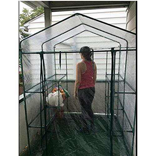 Greenhouse with 8 Sturdy Shelves for Indoor or Outdoor Use - 56" x 56" x 76"