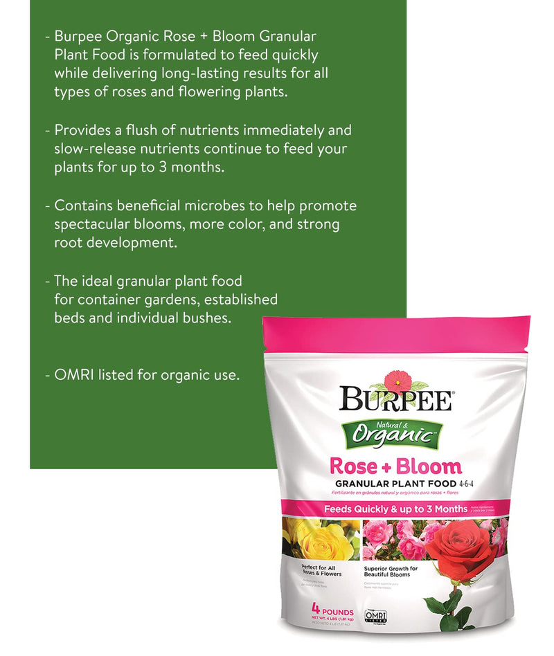 Burpee Organic Rose + Bloom Fertilizer, 8lb