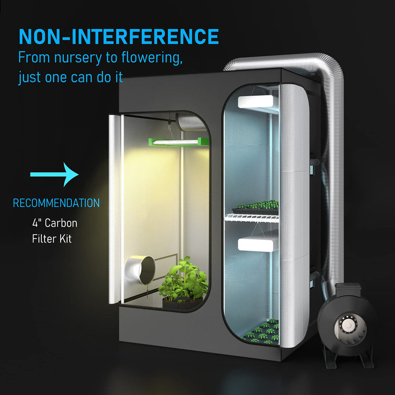 TopoGrow 2-in-1 36"X24"X53" Grow Tent Indoor Reflective Diamond Mylar Growing Tents Room House for Plant Propagation, Veg and Flower with Removable Floor Tray Exhaust Vents Hydroponic Growing System 36"X24"X53"
