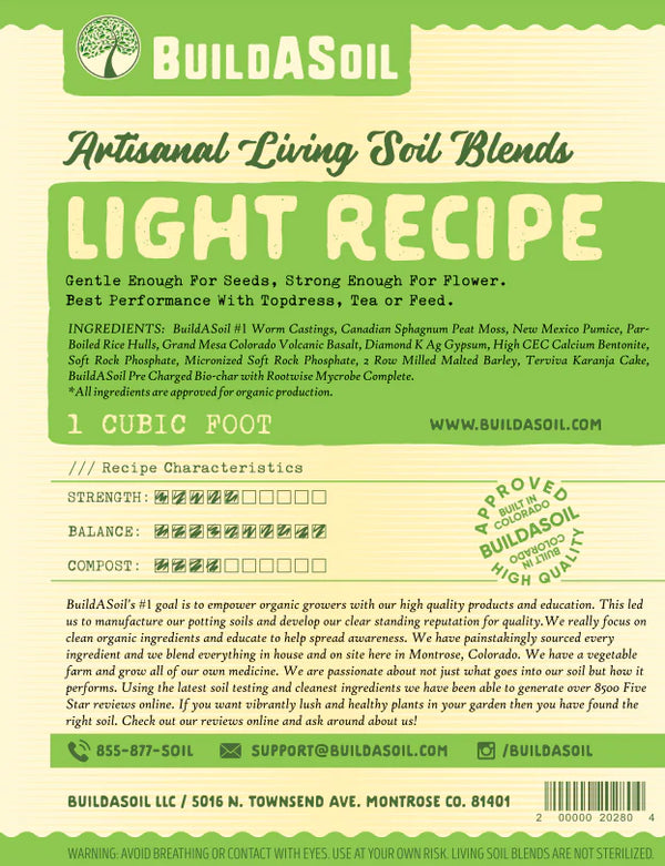 BuildASoil Potting Soil, Light Recipe