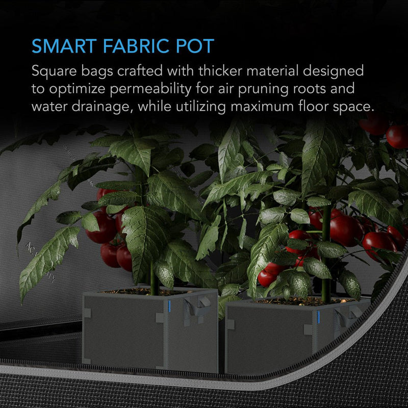 AC Infinity Square Fabric Pots, 5 Pack - AC Infinity - Happy Hydro