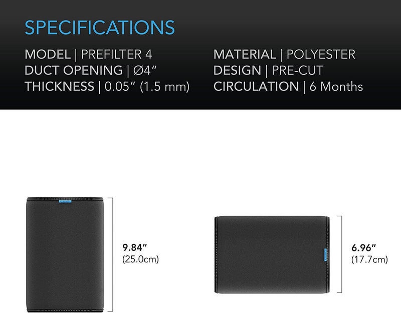 AC Infinity Carbon Pre Filter, 4 Inch - AC Infinity - Happy Hydro