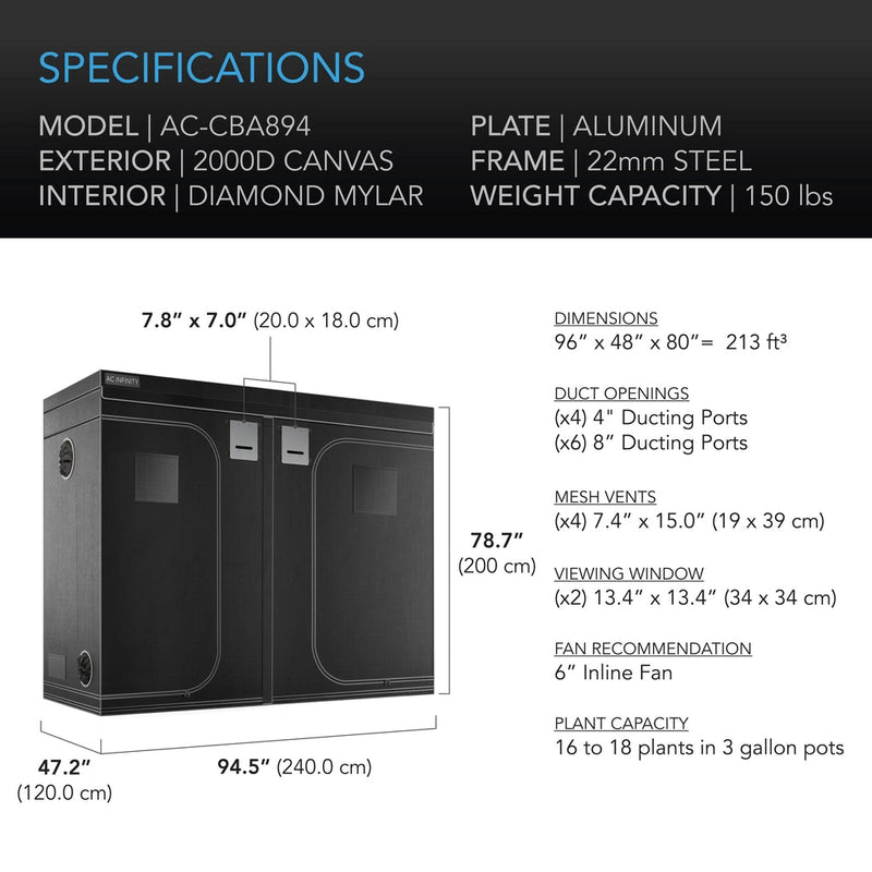 AC Infinity 4x8 Grow Tent & Ventilation Kit - AC Infinity - Happy Hydro