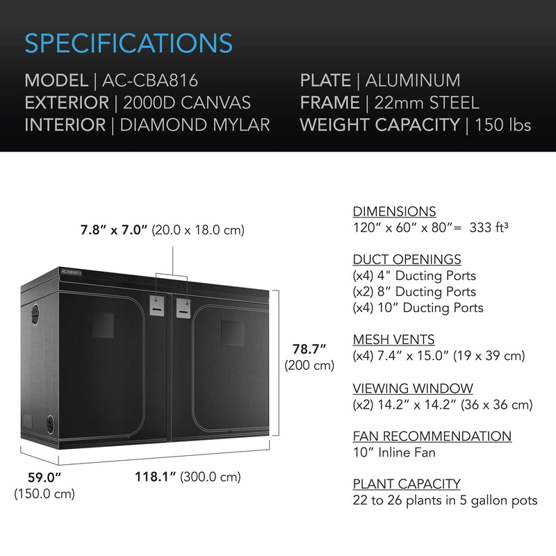 AC Infinity 5x10 Grow Tent & Ventilation Kit - AC Infinity - Happy Hydro