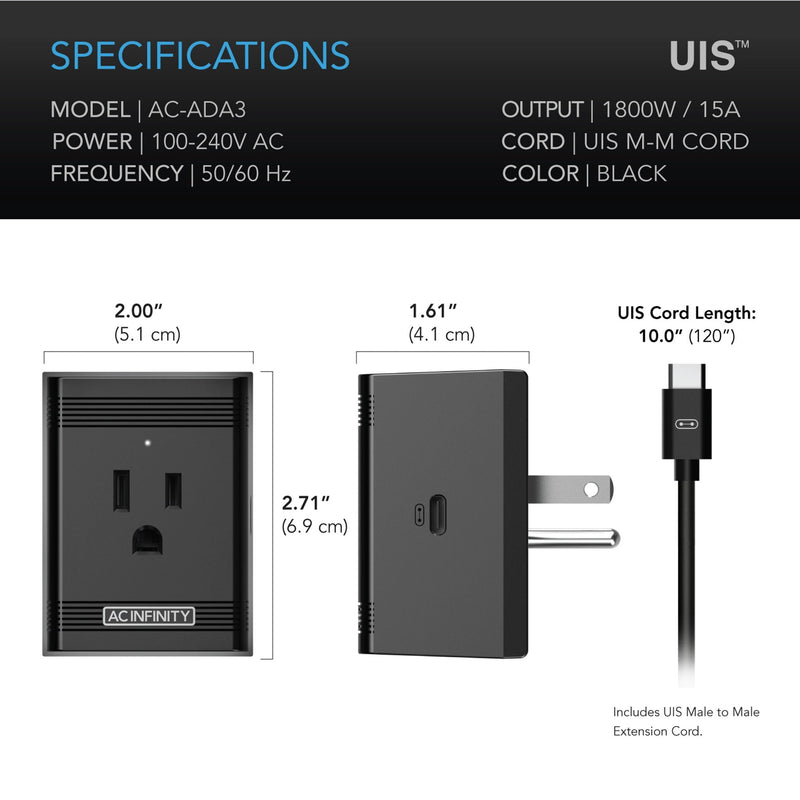 AC Infinity UIS Control Plug - AC Infinity - Happy Hydro