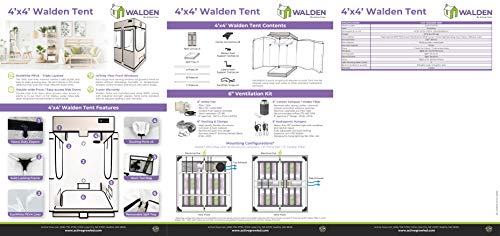 Active Grow Walden 4x4 Grow Tent 48''x48''x80'' - Active Grow - Happy Hydro