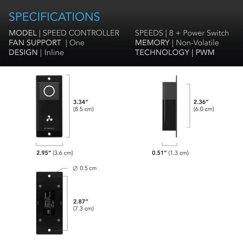 Cloudline S10 AC Infinity Fan with Speed Controller - AC Infinity - Happy Hydro