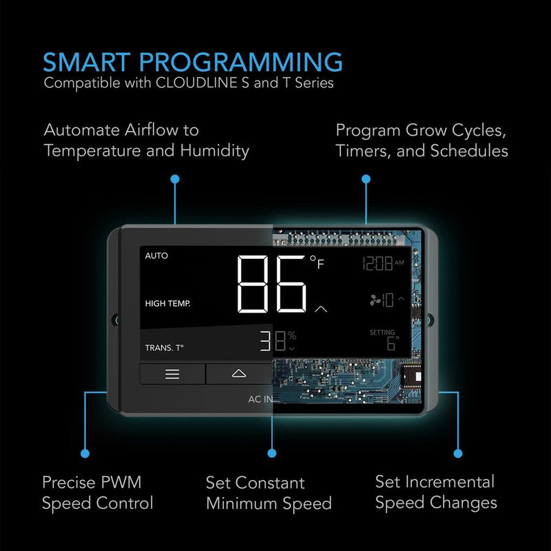 Cloudline T10 AC Infinity Fan with Controller 69 - AC Infinity - Happy Hydro