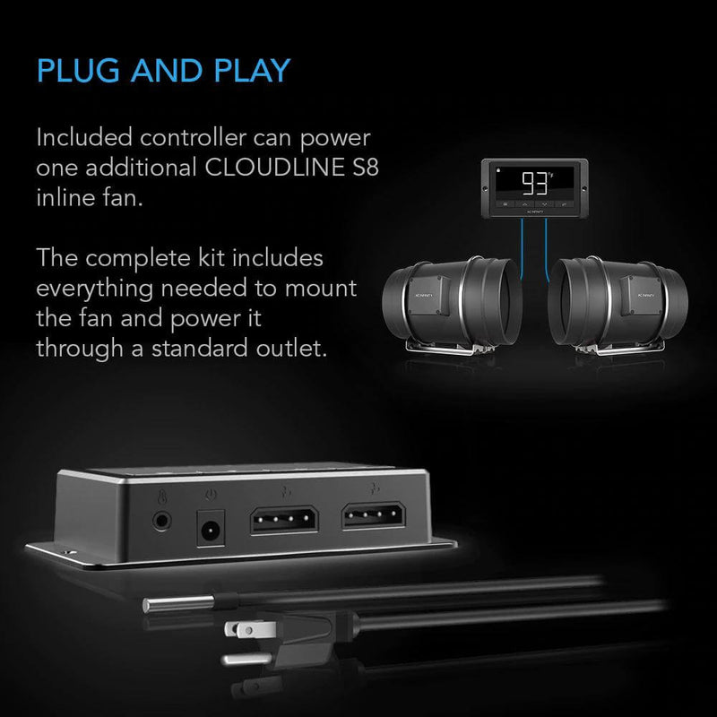 Cloudline T8 AC Infinity Fan with Controller 69 - AC Infinity - Happy Hydro