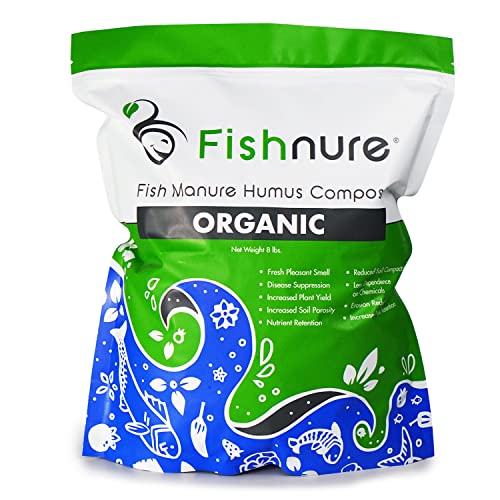 Fishnure Odorless Organic Humus Compost Fish Manure Fertilizer, 8 lb - Fishnure(TM) - Happy Hydro