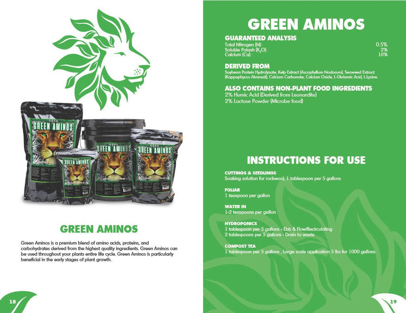 Green Gro Green Aminos NPK 0.5-0-2 Rooting, Teas, Foliar Feeding - GreenGro - Happy Hydro