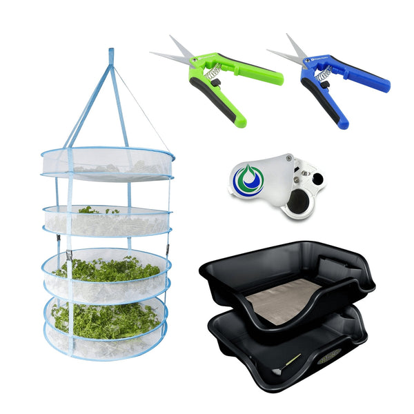 Happy Hydro 'Trim-Jail' Kit Harvest More Trim Bin w/ 4-Tier Drying Rack - Happy Hydro Accessories - Happy Hydro