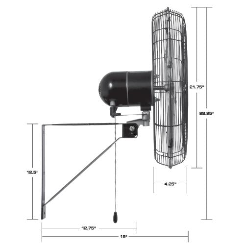 Hurricane Pro Commercial Grade Oscillating Wall Mount Fan 20 in - Hurricane - Happy Hydro