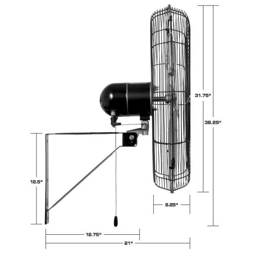 Hurricane Pro Commercial Grade Oscillating Wall Mount Fan 30 in - Hurricane - Happy Hydro