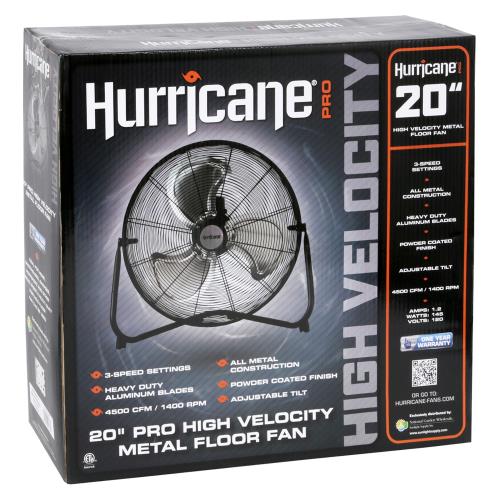Hurricane Pro High-Velocity Metal Floor Fan 20 in - Hurricane - Happy Hydro