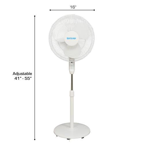 Hurricane Supreme Oscillating Stand Fan w/ Remote 16 in  - Hurricane - Happy Hydro